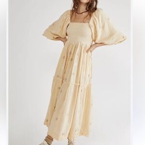 Free People Dahlia Embroidered Maxi Dress
